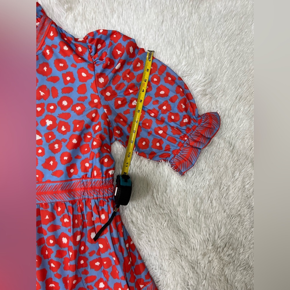 Gretchen Scott Designs Vibrant Red and Pink Midi Dress - Picture 9 of 12